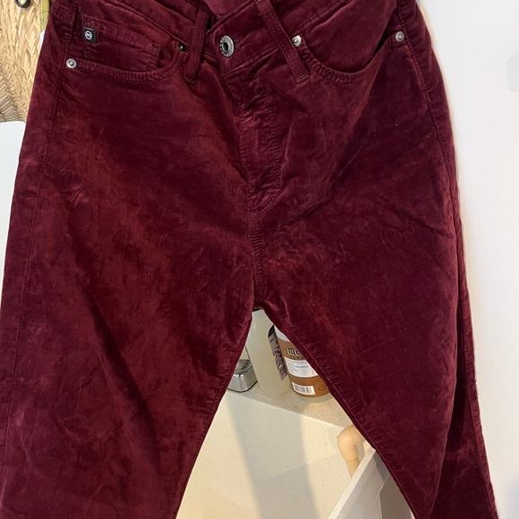 Ag Adriano Goldschmied Burgundy brushed Corduroy jeans - Picture 1 of 6
